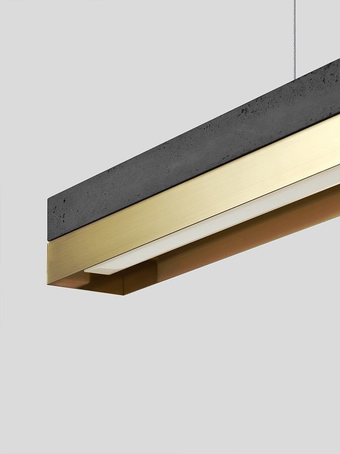 GantLights C-serie brass Pendelleuchte Messing- Beton dunkel