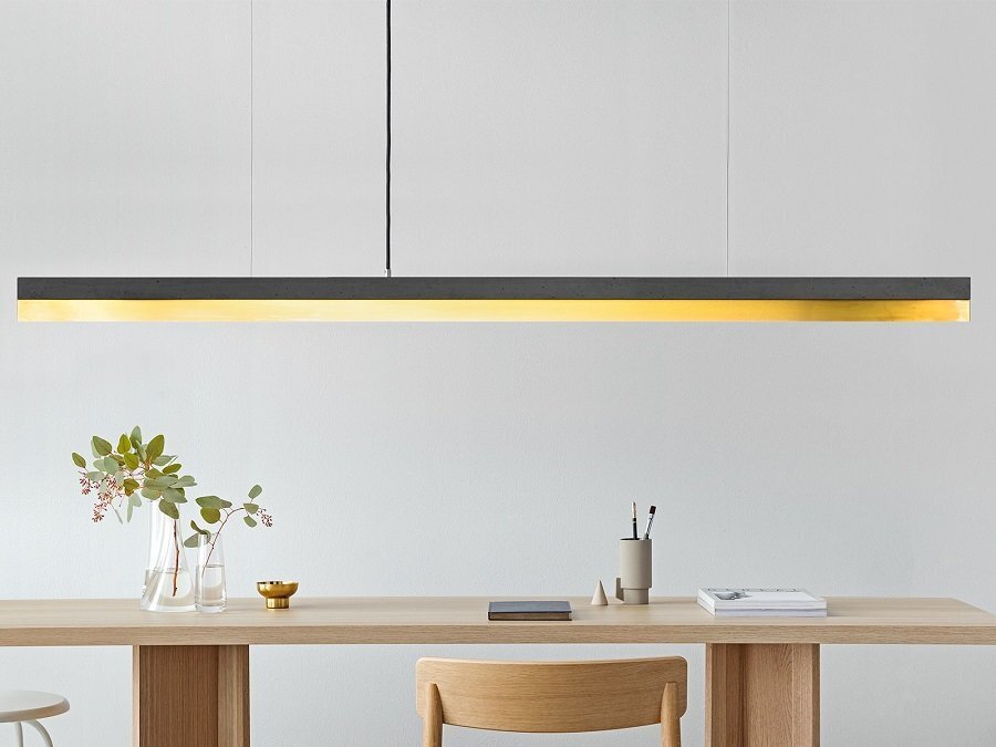 GantLights C3 brass Pendelleuchte Messing- Beton dunkel