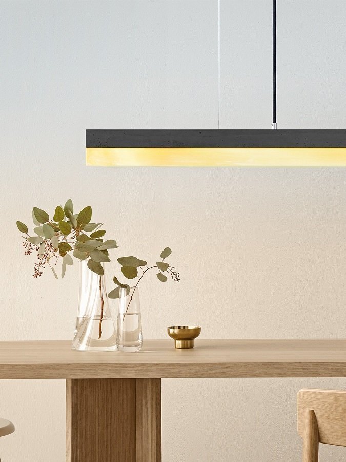 GantLights C3 brass Pendelleuchte Messing- Beton dunkel