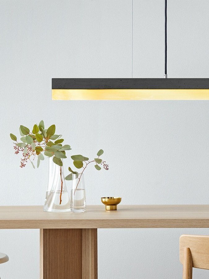 GantLights C3 brass Pendelleuchte Messing- Beton dunkel
