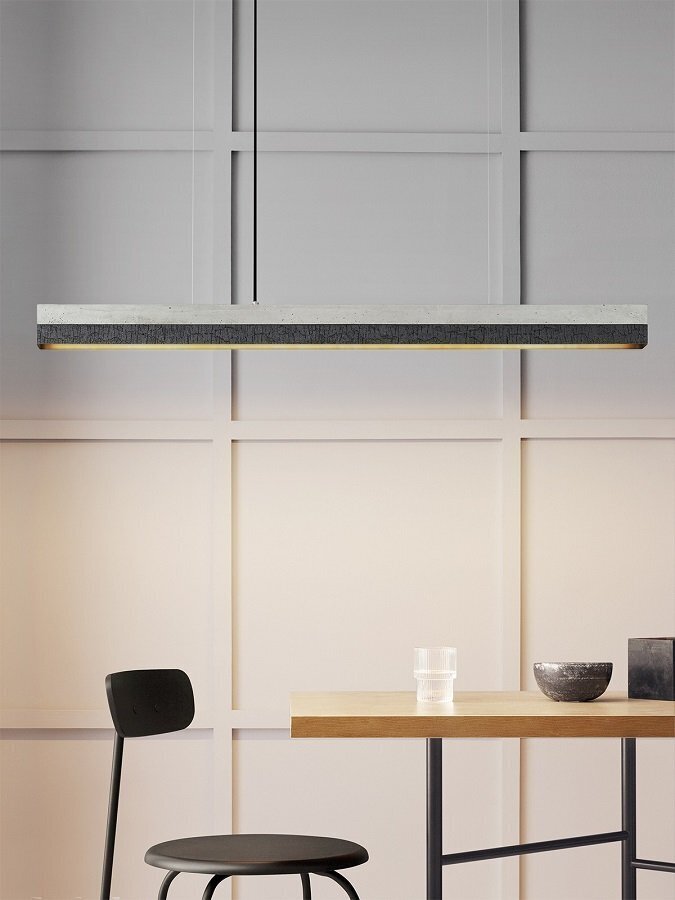 GantLights C3 burned Pendelleuchte verbranntes Holz- Beton Hell