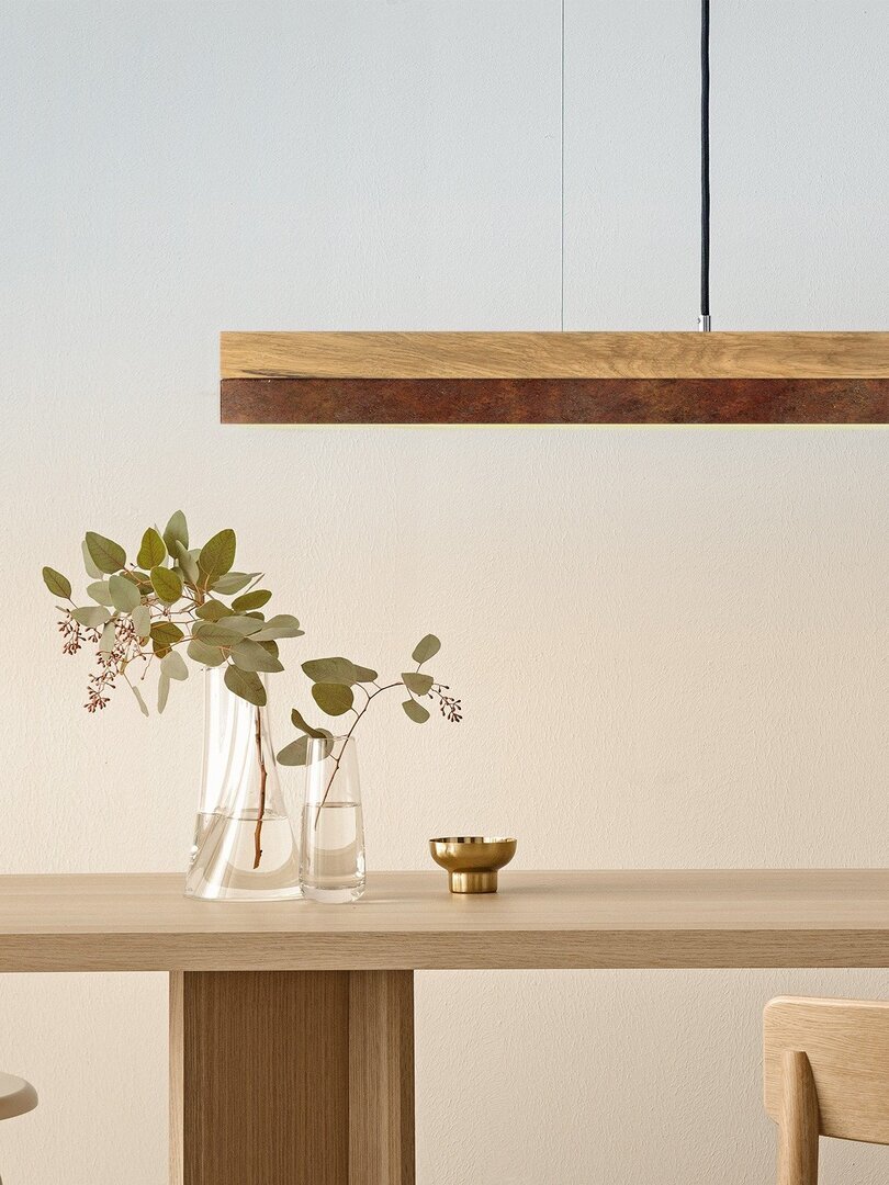 GantLights C-serie corten Pendelleucht Cortenstahl- Eichenholz