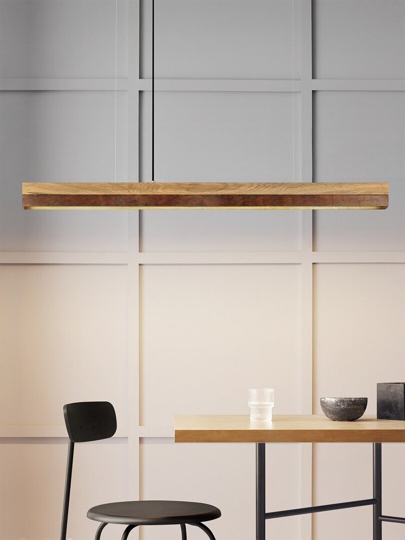 GantLights C-1 corten Pendelleucht Cortenstahl- Eichenholz