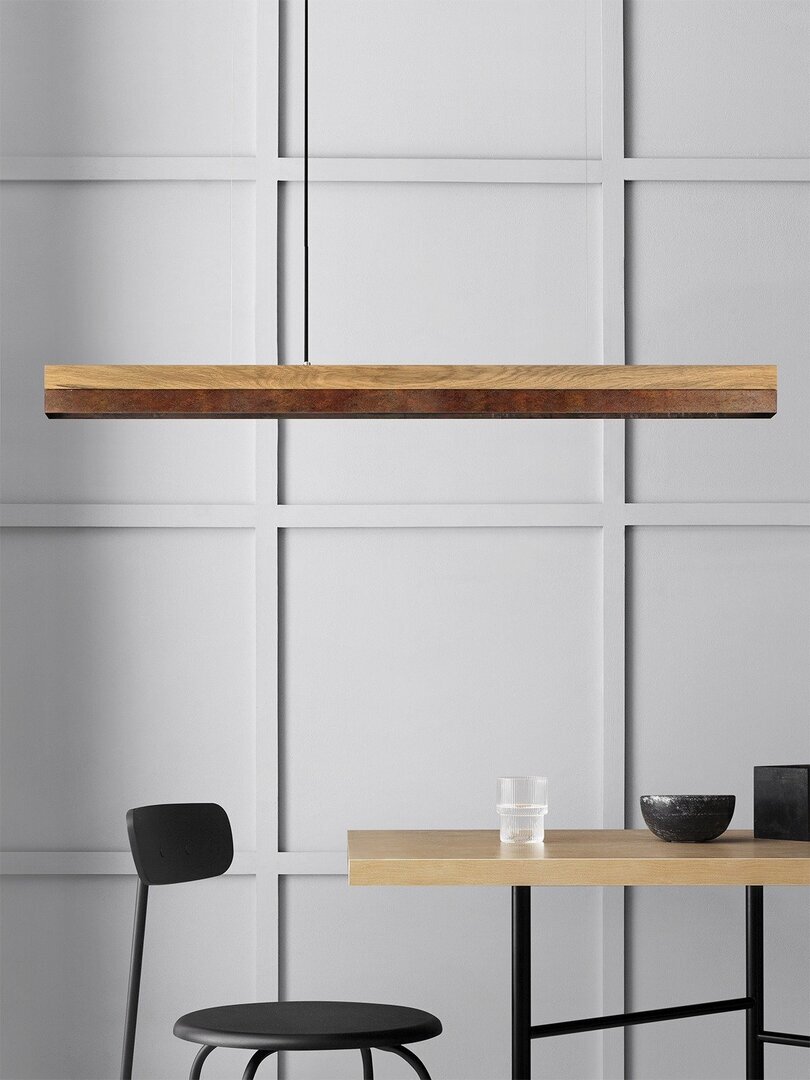 GantLights C-1 corten Pendelleucht Cortenstahl- Eichenholz