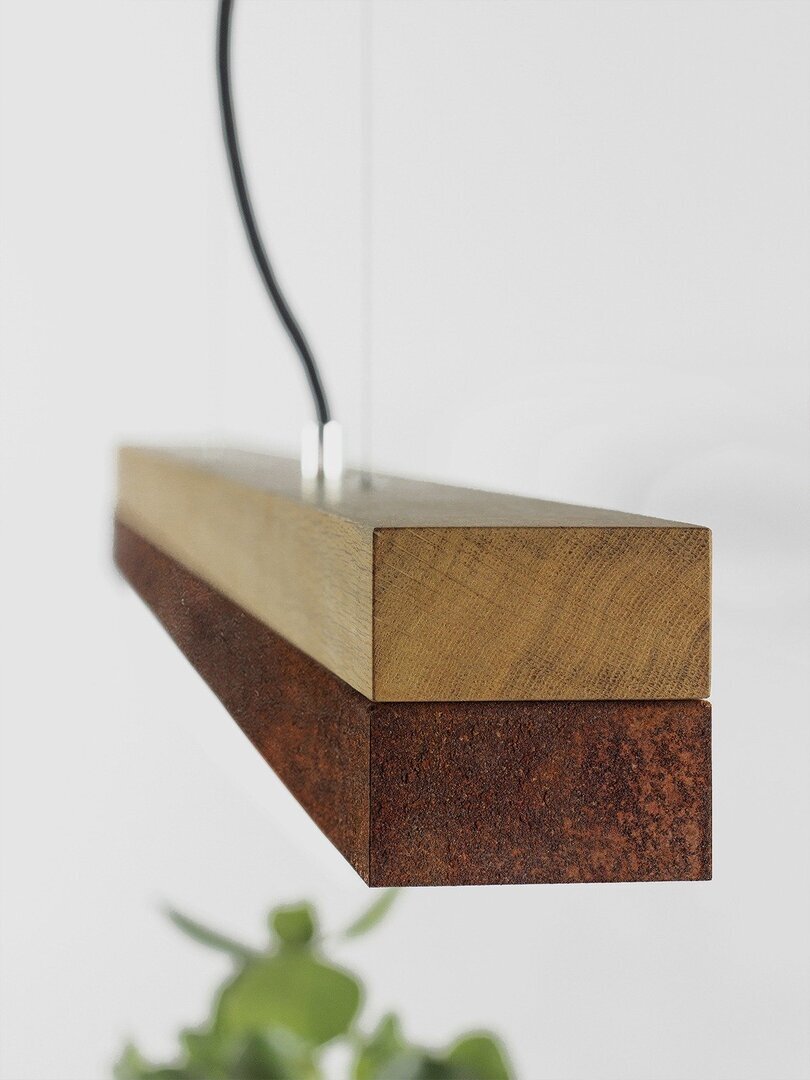 GantLights C3 corten Pendelleucht Cortenstahl- Eichenholz