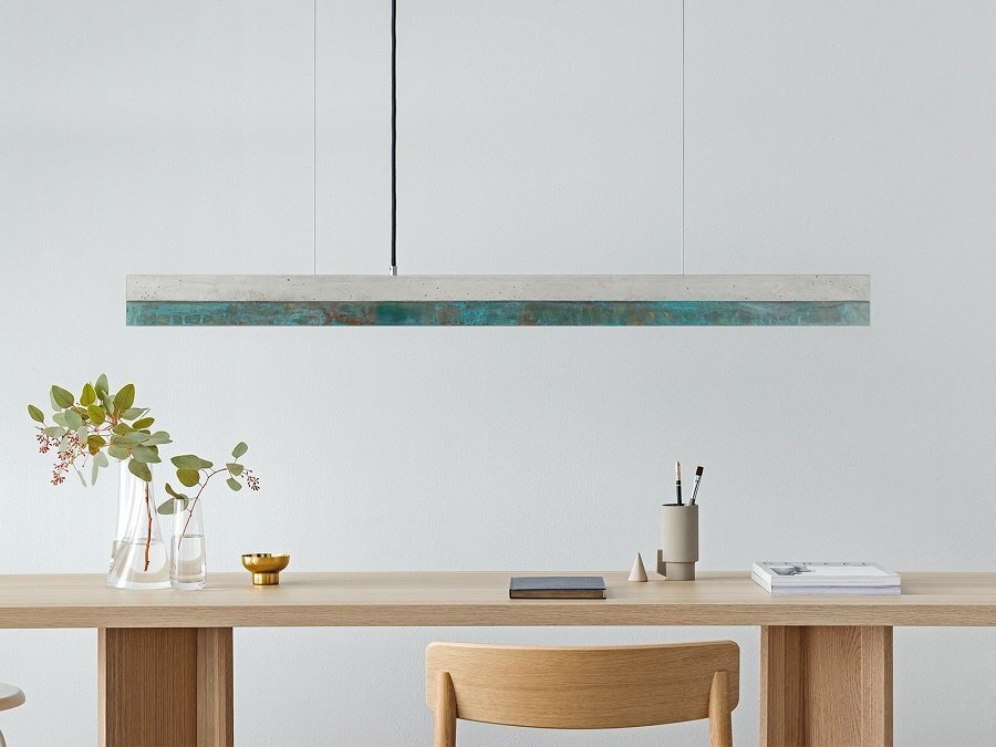 GantLights C1 oxi Pendelleuchte Oxidiertes Kupfer- Beton hell