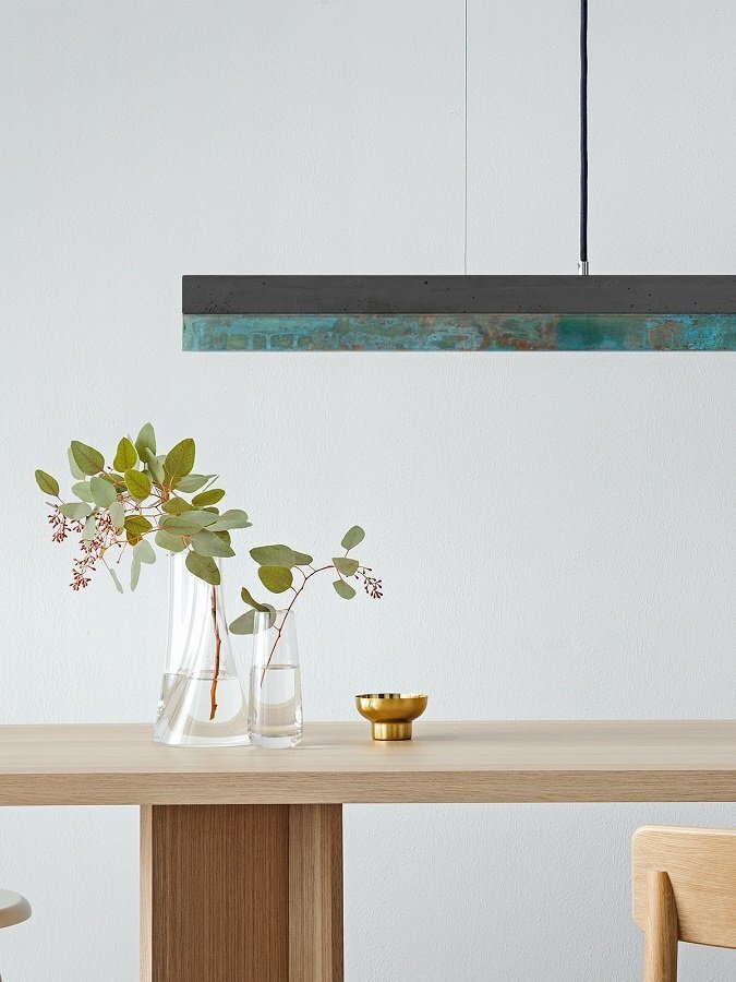 GantLights C3 oxi Pendelleuchte Oxidiertes Kupfer- Beton dunkel