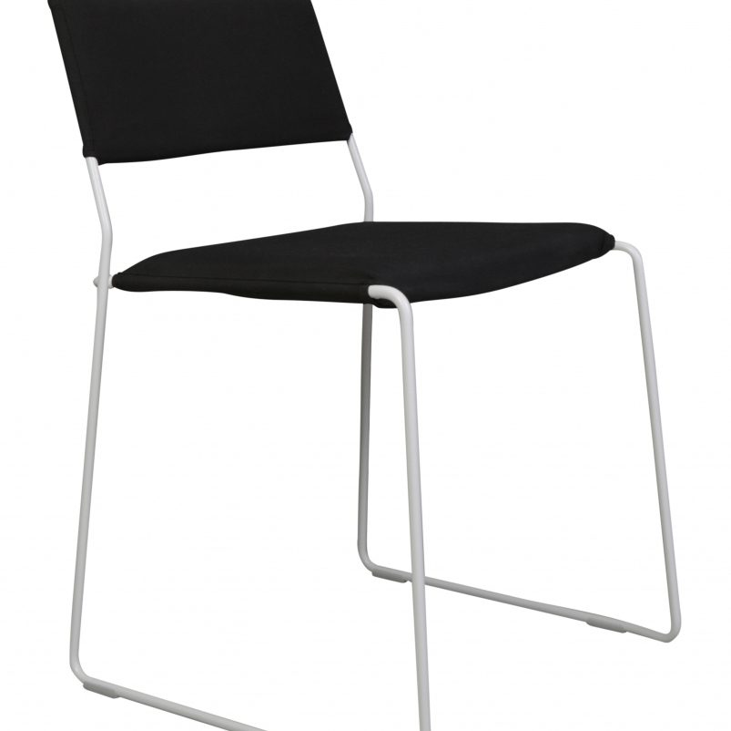 OK Design One Wire Chair-White frame - Black cushion
