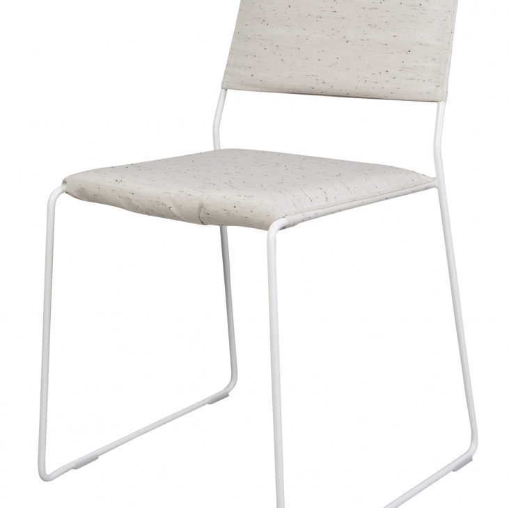 OK Design One Wire Chair-White frame - Melange cushion