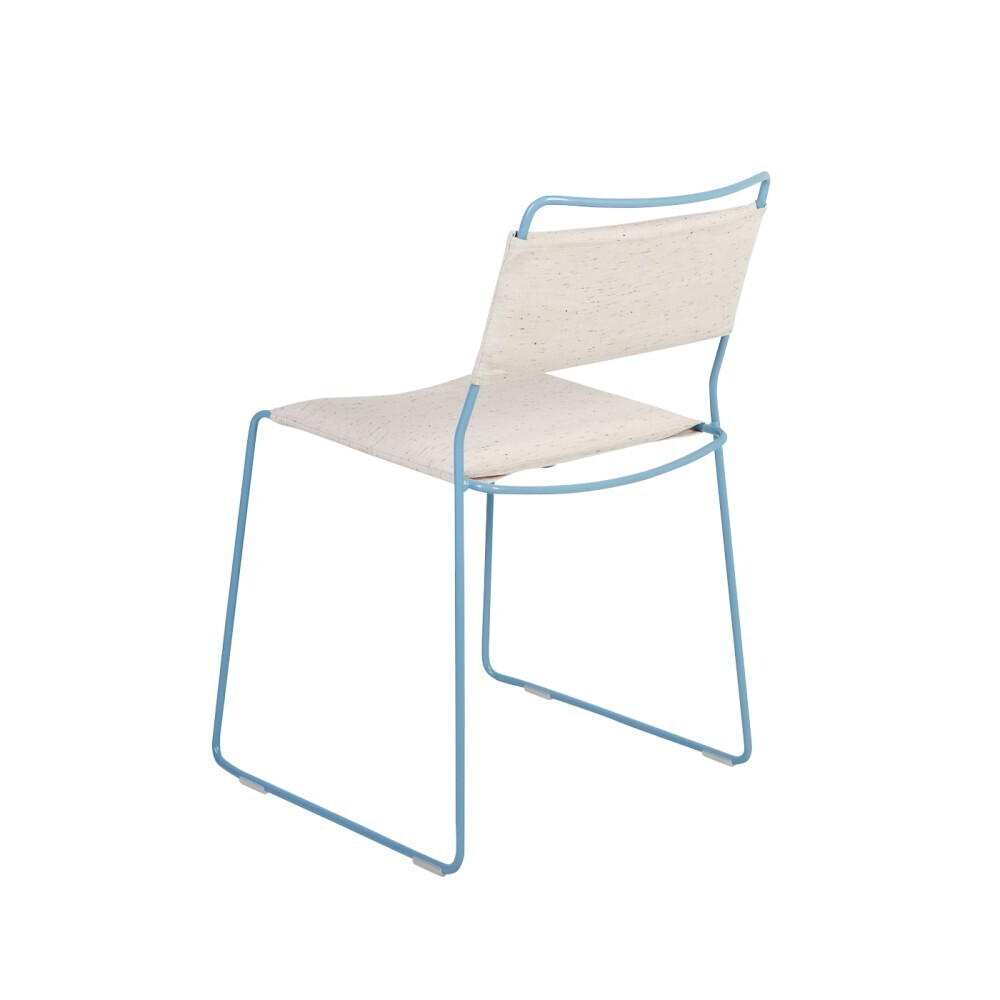 OK Design One Wire Chair-Blue frame - Melange cushion