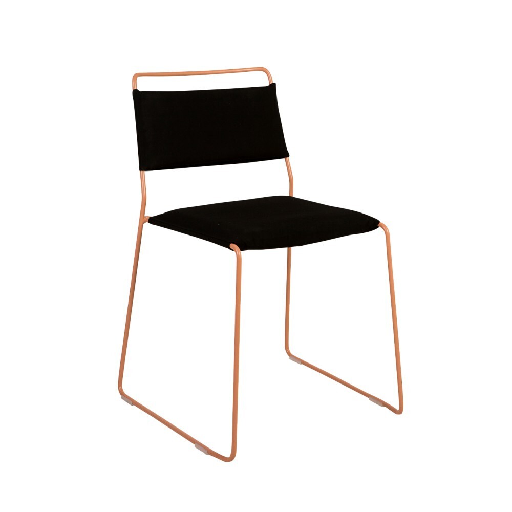 OK Design One Wire Chair-Peach frame - Black cushion