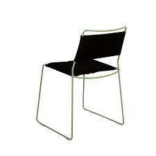 OK Design One Wire Chair-Green frame - Black cushion