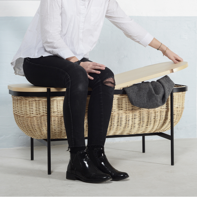 Ok Design Willow Bench Black