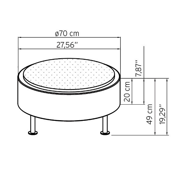 Modoluce Atollo D70 Beleuchteter Sitz mit Auflage(3 Beine)