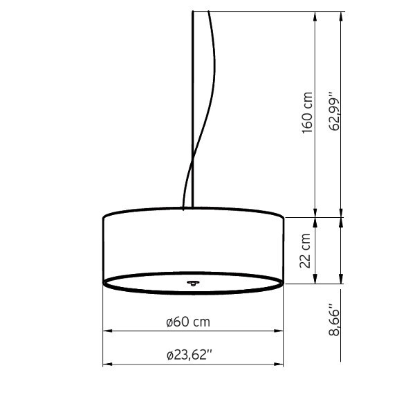 Modoluce Cilindro D60 Lycra Flamer E27 Pendelleuchte