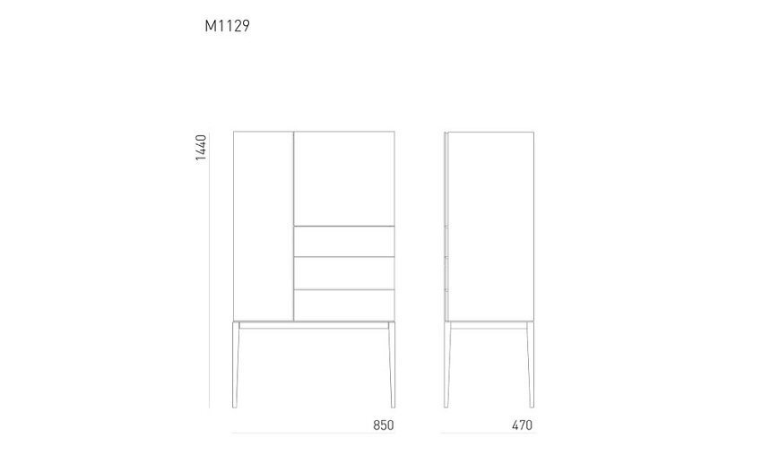 Mint Cabinet Large With 3 Drawers