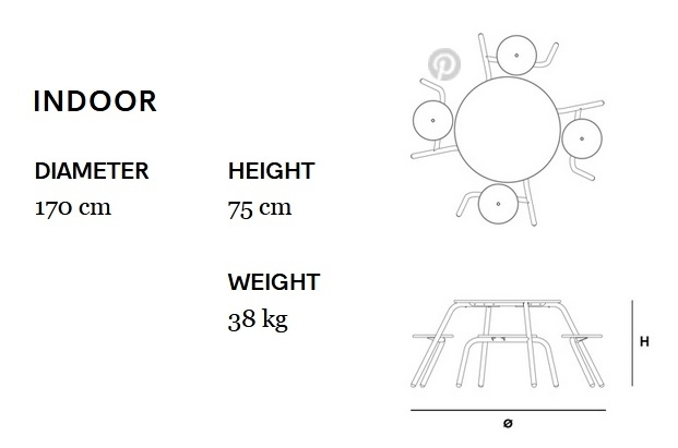 Extremis Virus 4-Seater Indoor Picnic Table