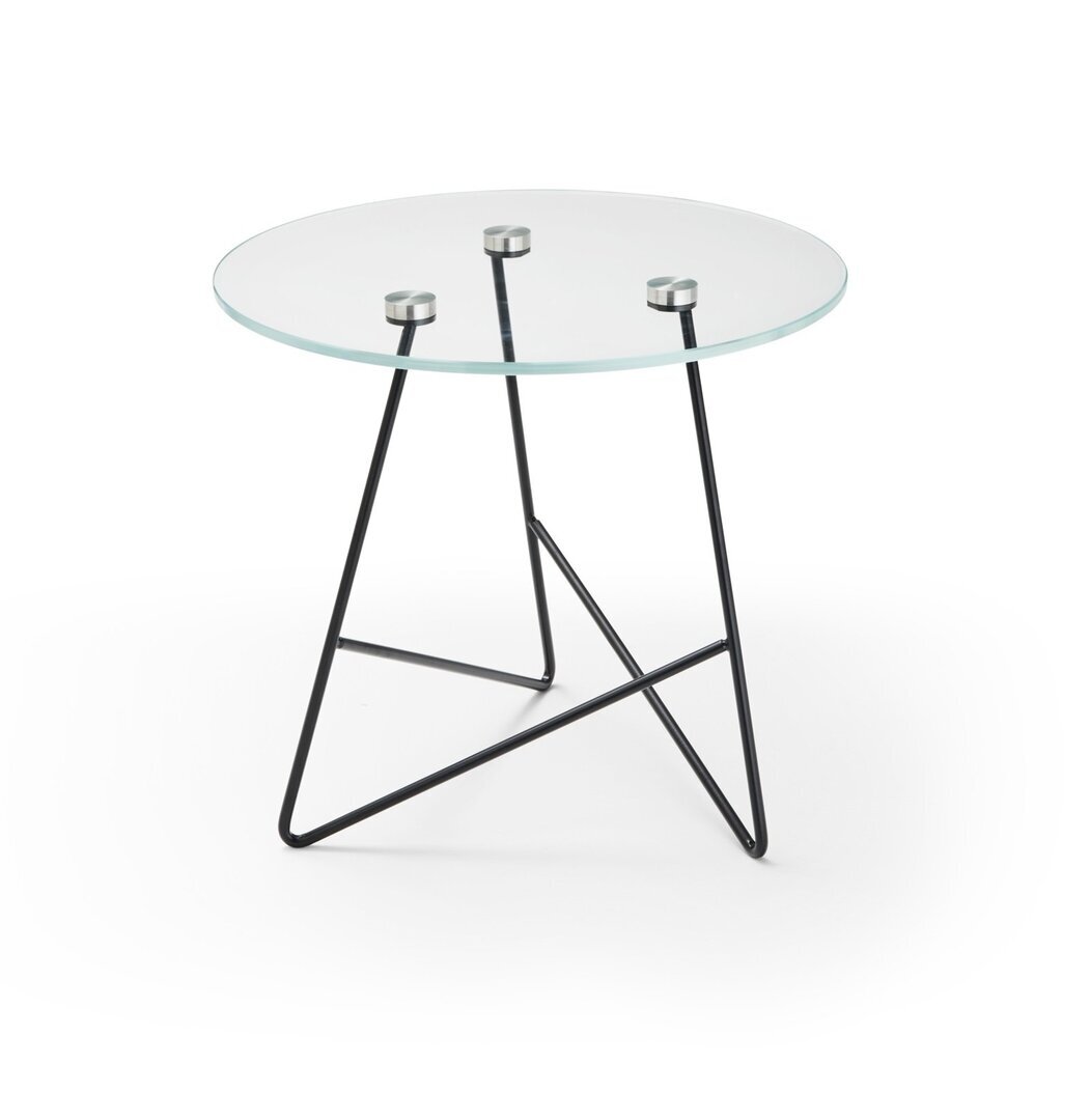 MemeDesign Ermione Metall/Glas - Couchtisch - Ø 50 x H 44 cm - Nero - Extra Clear Glass