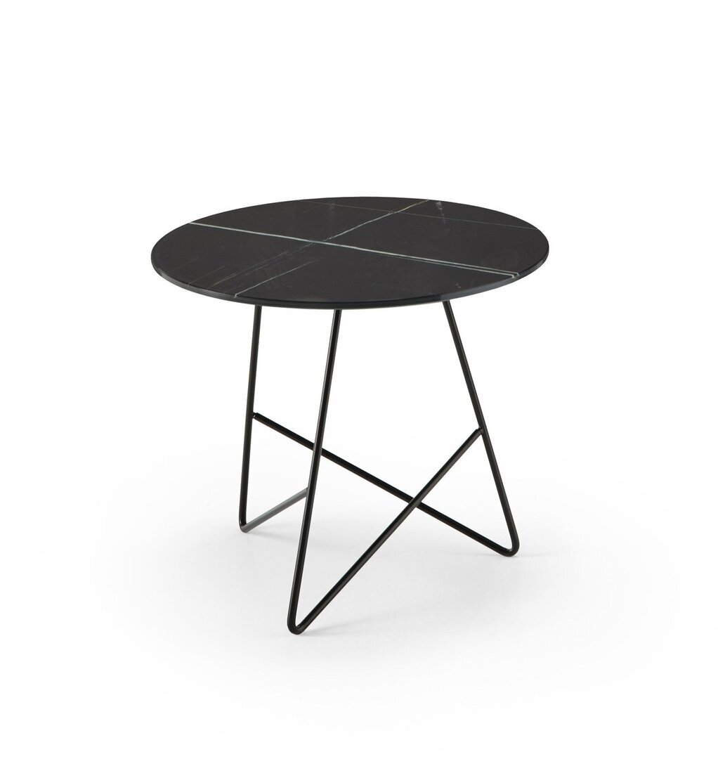 MemeDesign Ermione Metall/Glas - Couchtisch - Ø 50 x H 44 cm - Nero - Sahara Black