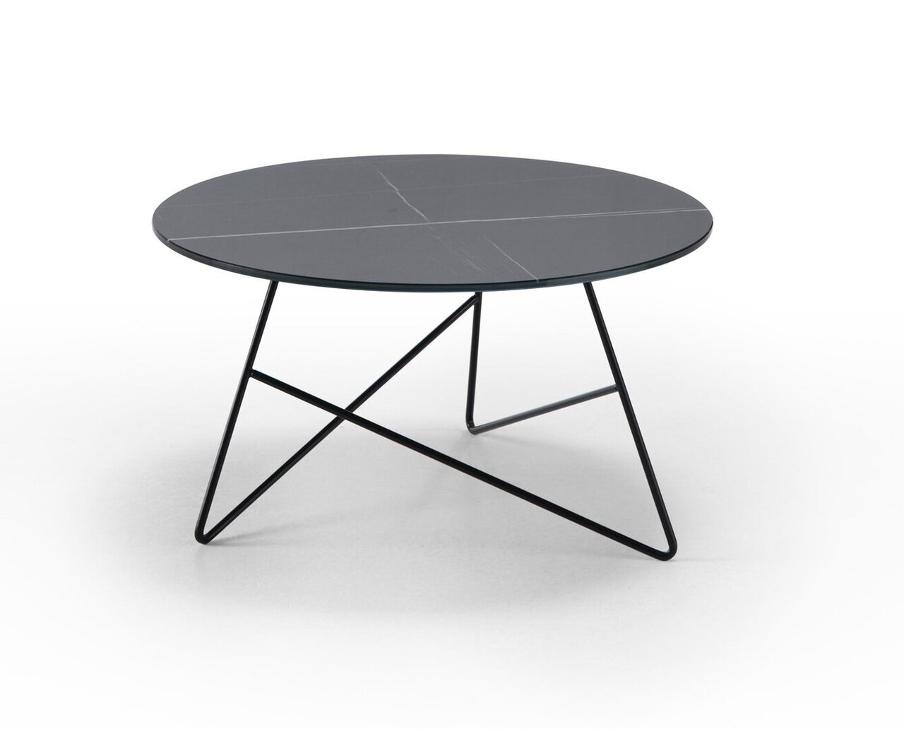 MemeDesign Ermione Metall/Glas - Couchtisch - Ø 65 x H 35 cm - Nero - Sahara Black