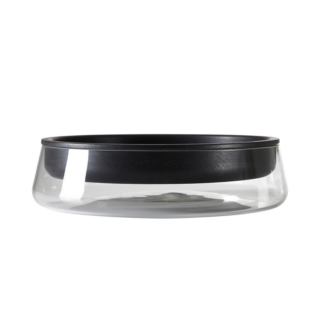 Peruse - Double Bowl - Eiche schwarz lackiert (RAL 9005) / Glas klar
