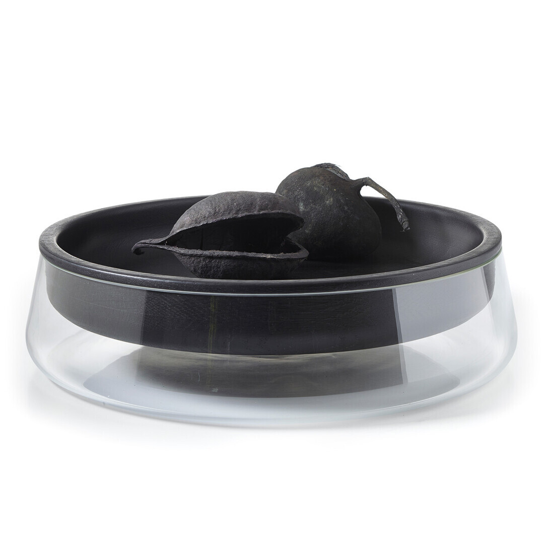 Peruse - Double Bowl - Eiche schwarz lackiert (RAL 9005) / Glas klar