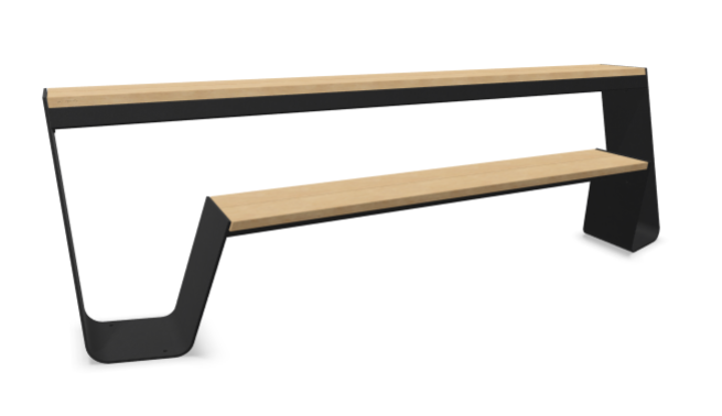 Extremis Hopper Bench 240 cm - Black