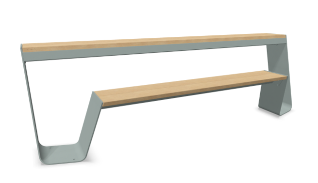 Extremis Hopper Bench 240 cm - Galvanized steel