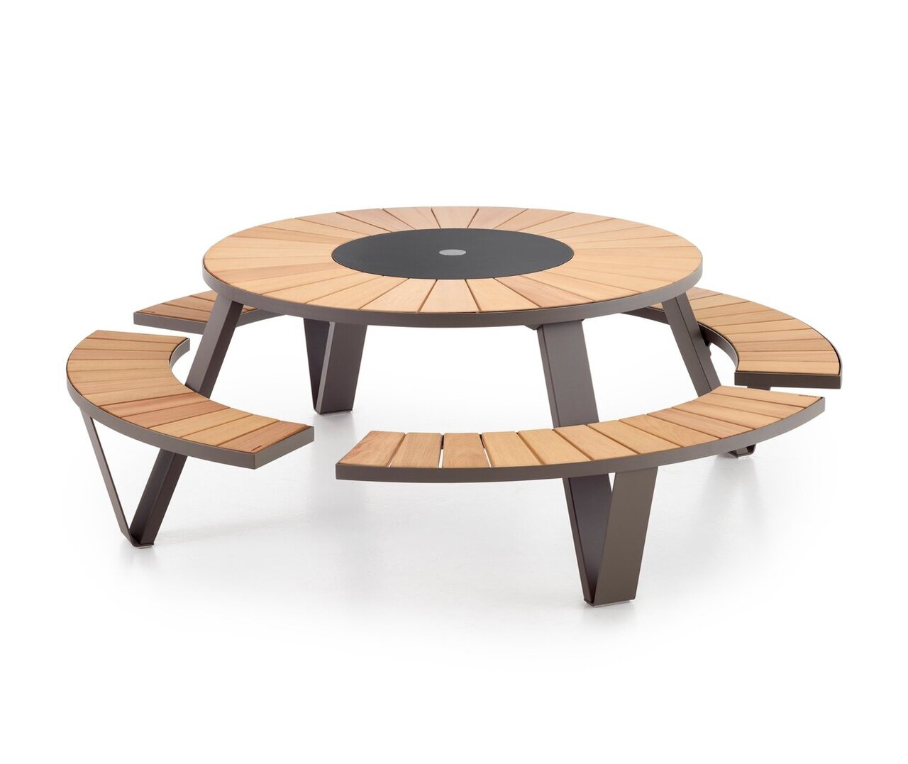 Extremis Pantagruel - runder Picknicktisch - Iroko - Black