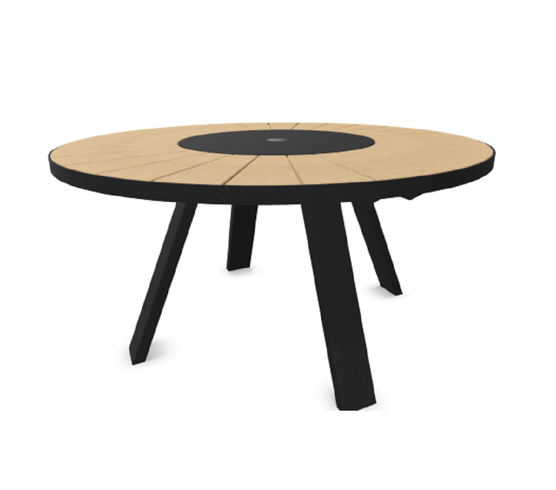 Extremis Pantagruel - runder Tisch - Iroko - Black