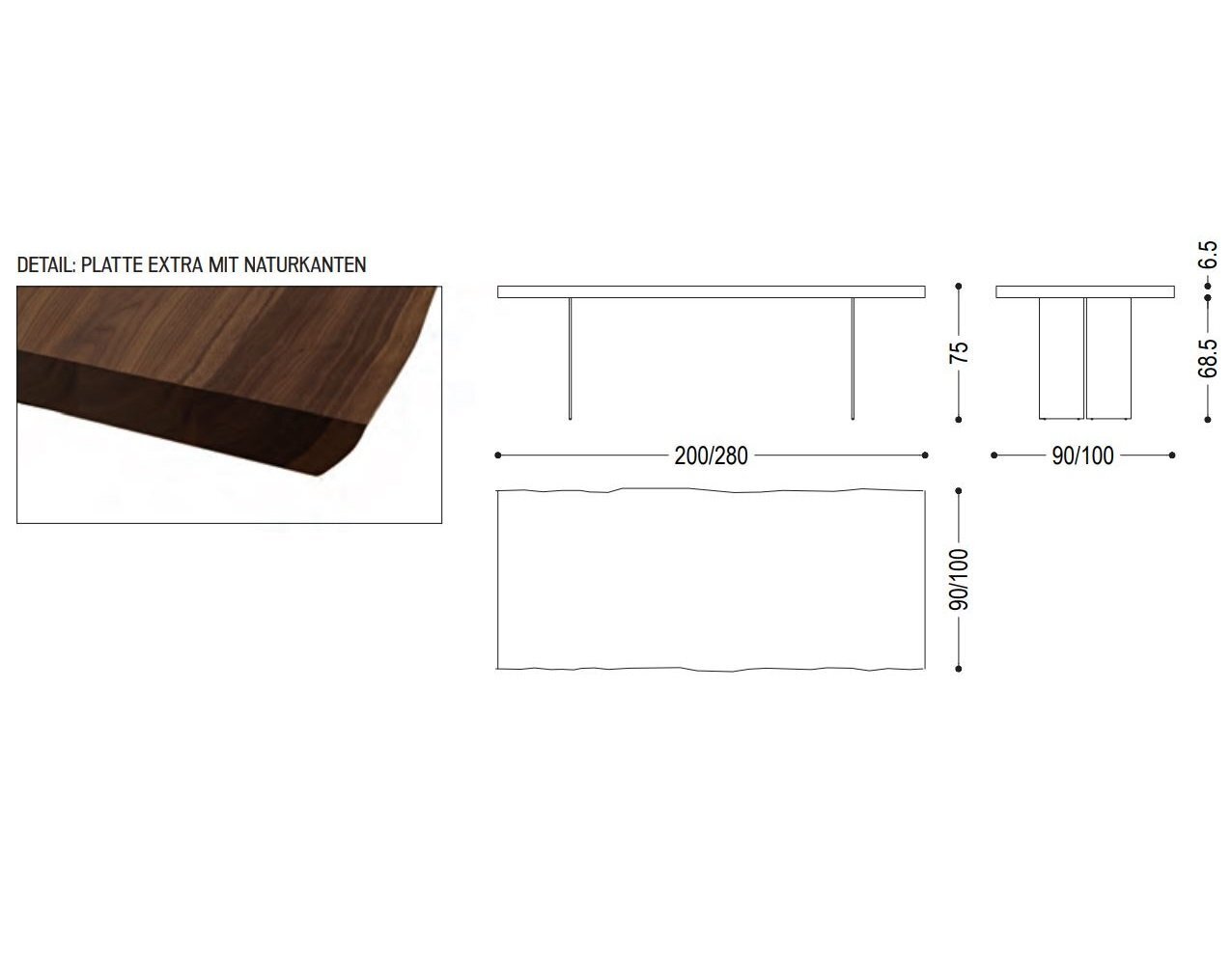 Riva1920 Natura Extra Natural Sides - Esstisch