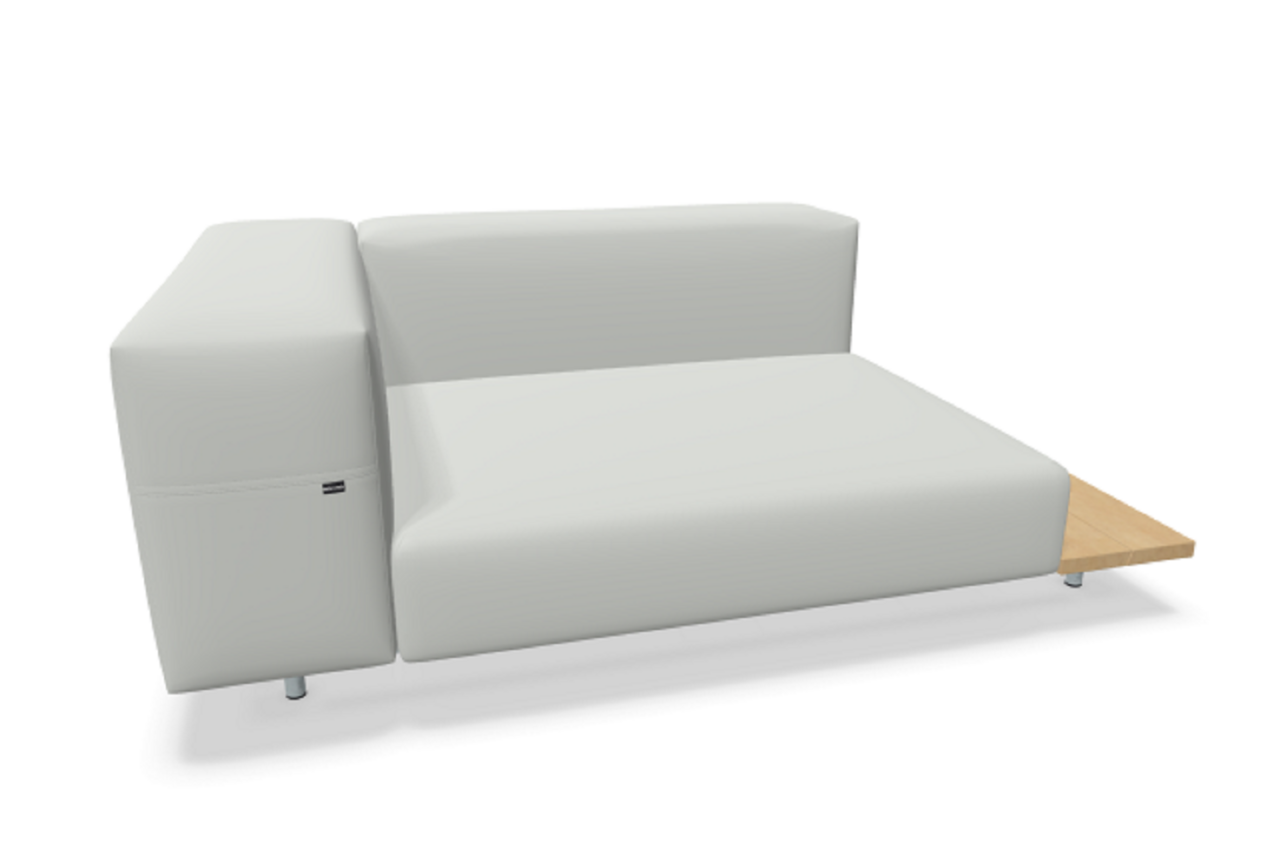 Extremis Walrus - Eckmodul mit Seitentisch - Iroko / Chalk