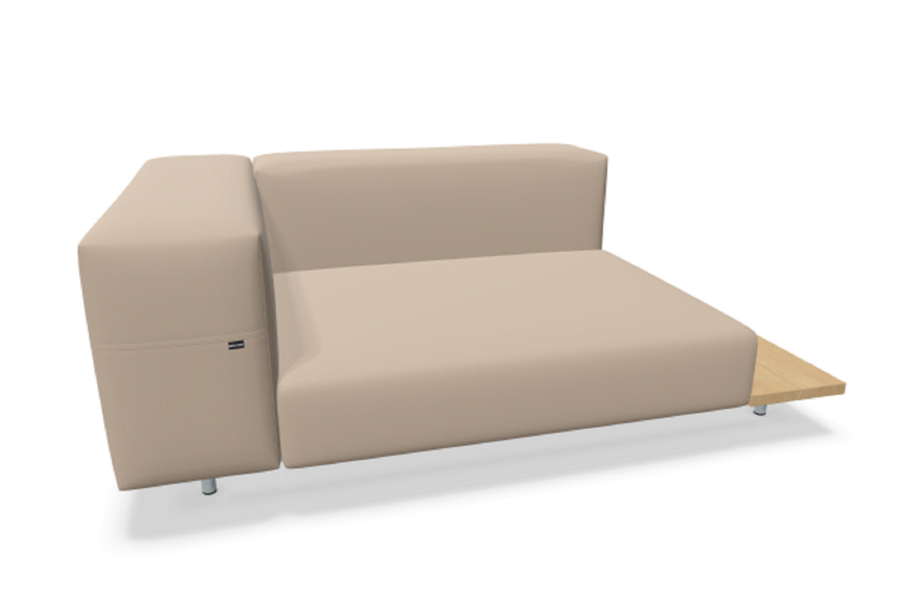 Extremis Walrus - Eckmodul mit Seitentisch - Iroko / Safari