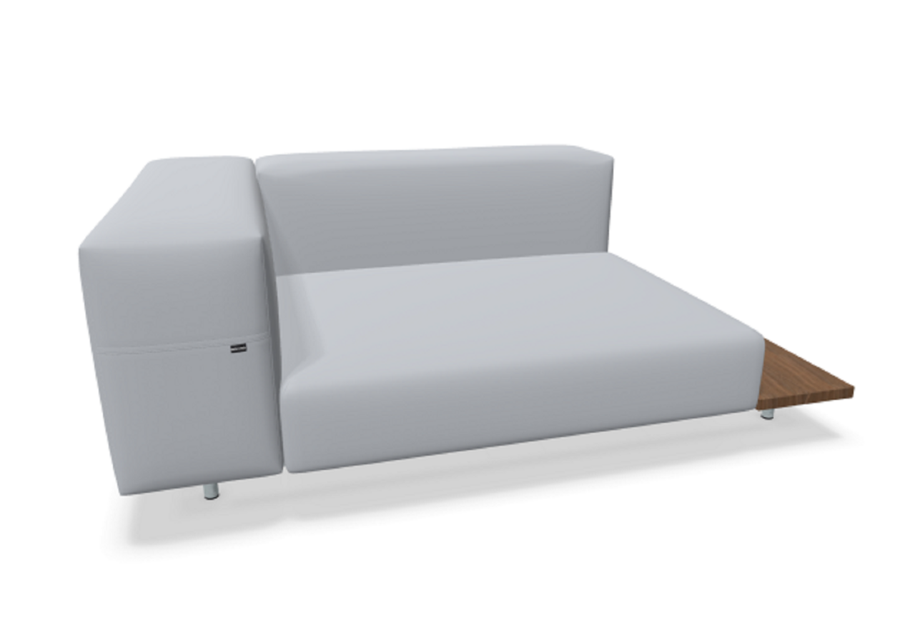 Extremis Walrus - Eckmodul mit Seitentisch - Hellwood / Light Grey