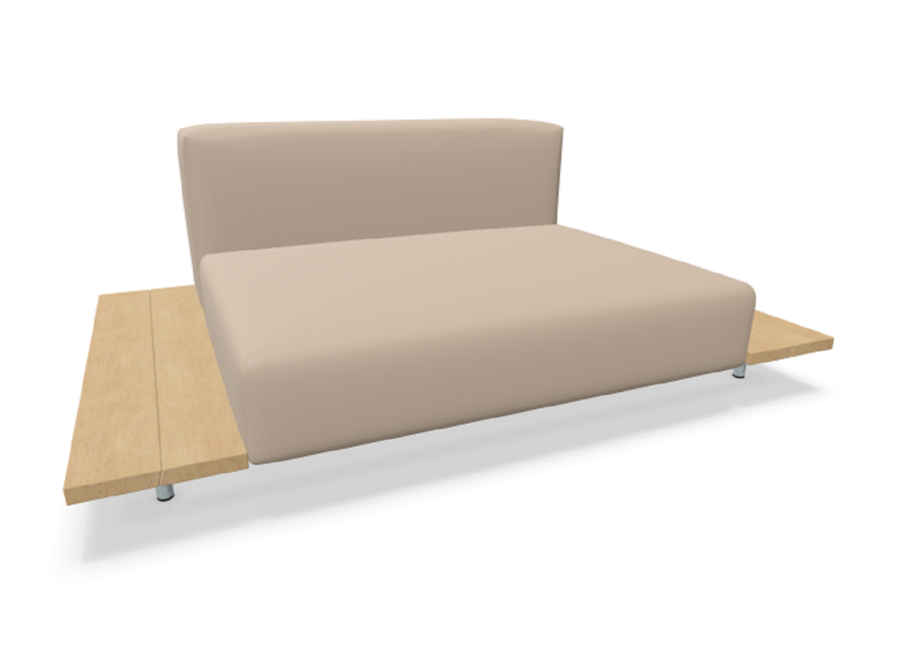 Extremis Walrus - Modul mit 2 Seitentischen - Iroko / Safari