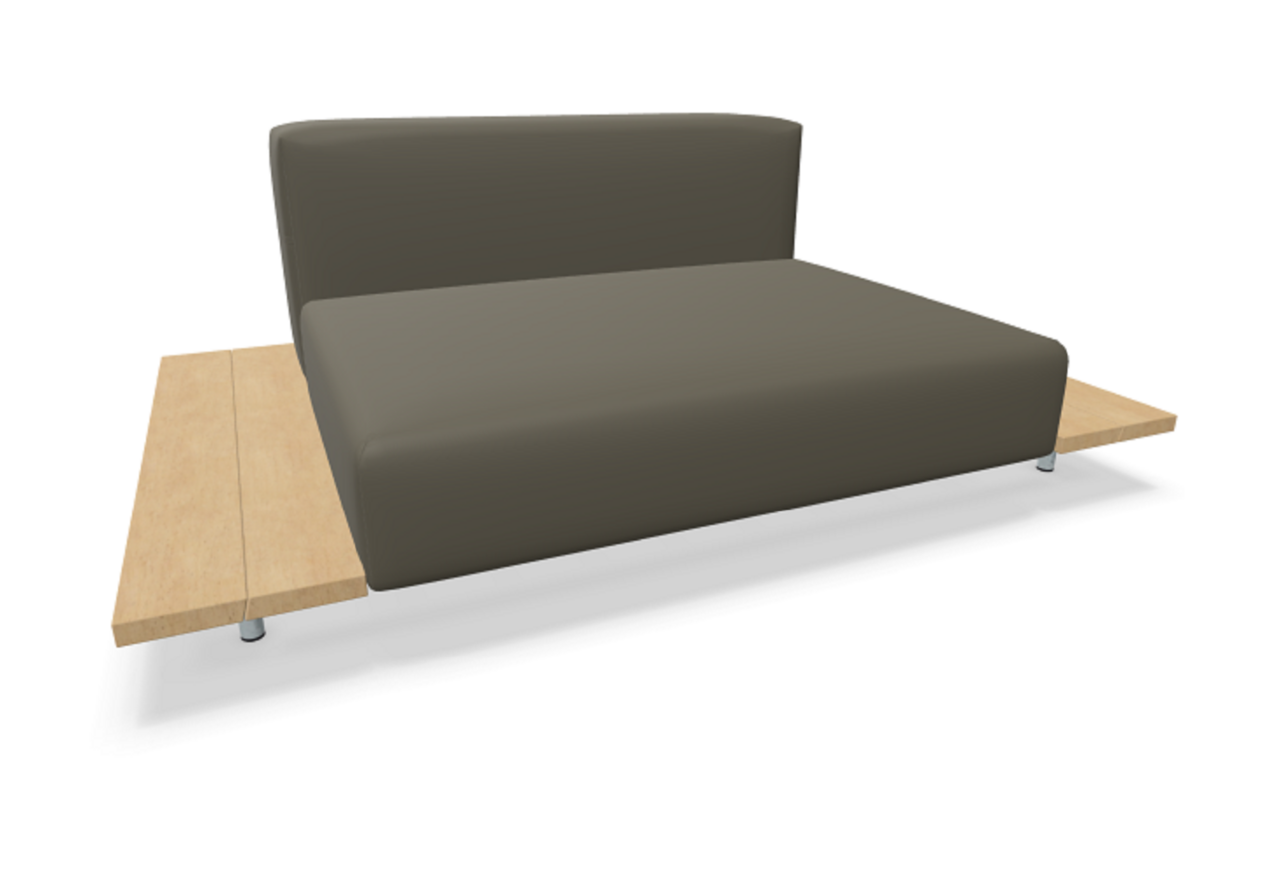 Extremis Walrus - Modul mit 2 Seitentischen - Iroko / Earth