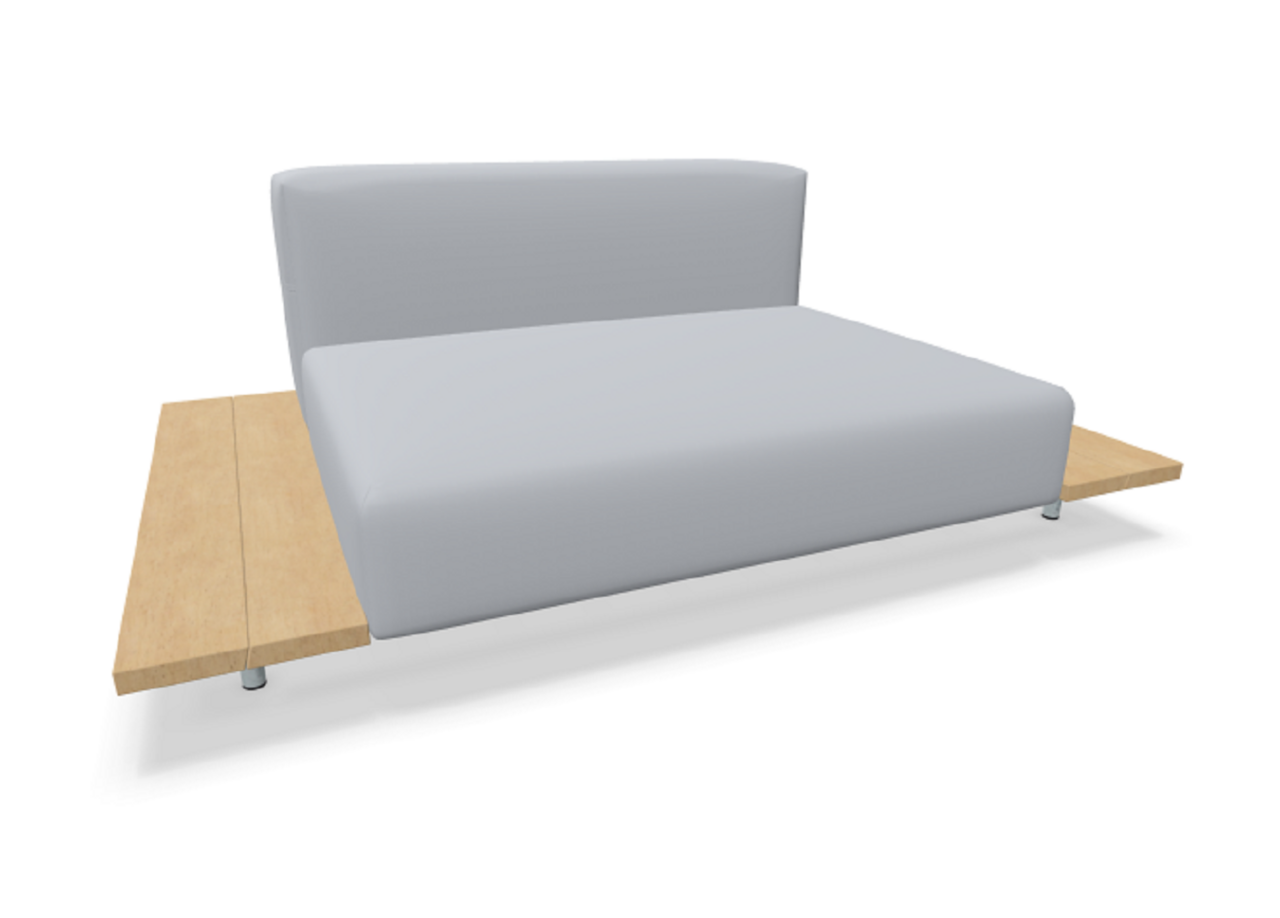 Extremis Walrus - Modul mit 2 Seitentischen - Hellwood / Light Grey