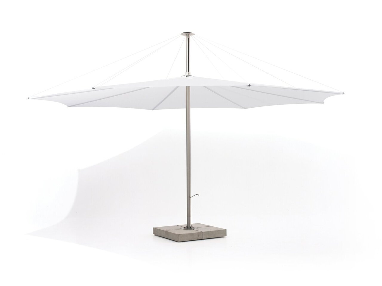 Extremis Inumbra groß - Sonnenschirm - Edelstahl - Taupe Stoff