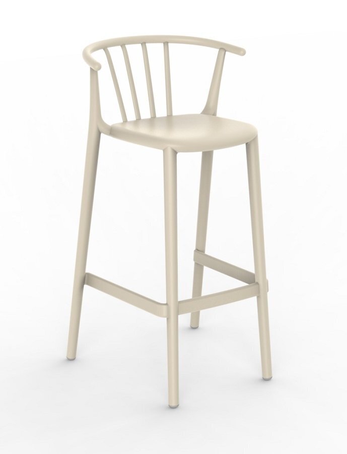 Resol Woody Alto - Outdoor Barhocker: Ivory