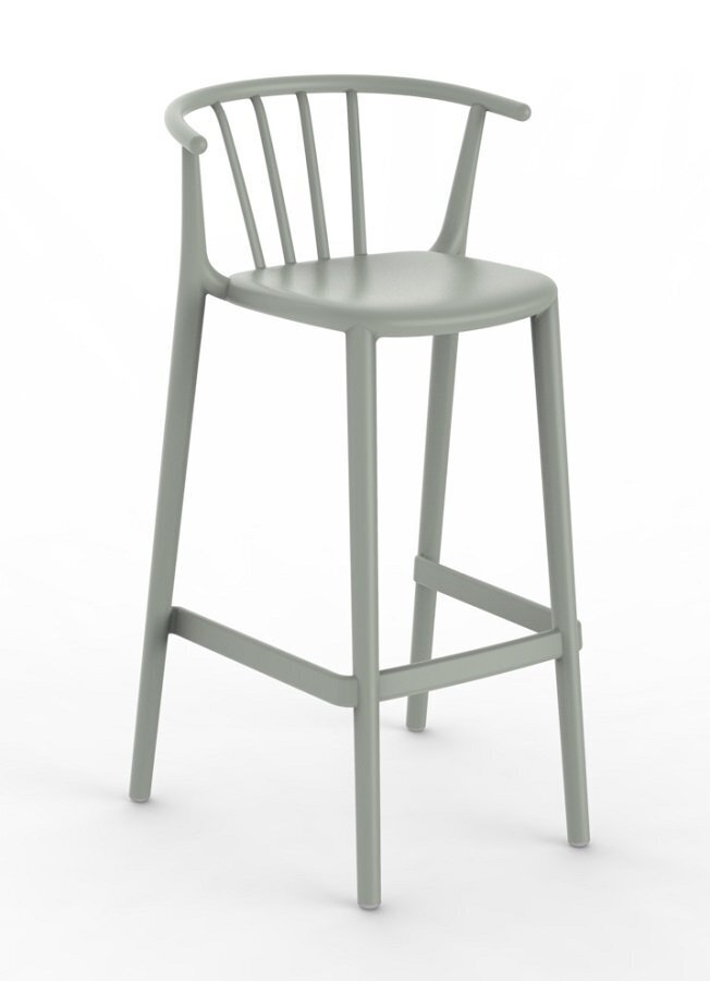 Resol Woody Alto - Outdoor Barhocker: Green Grey