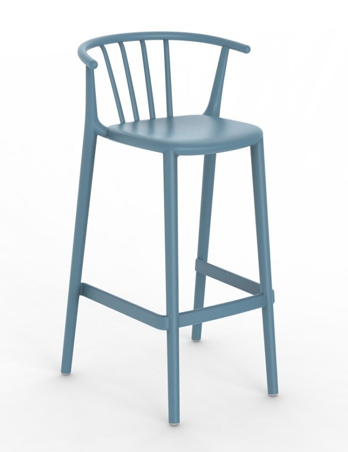Resol Woody Alto - Outdoor Barhocker: Retro Blue