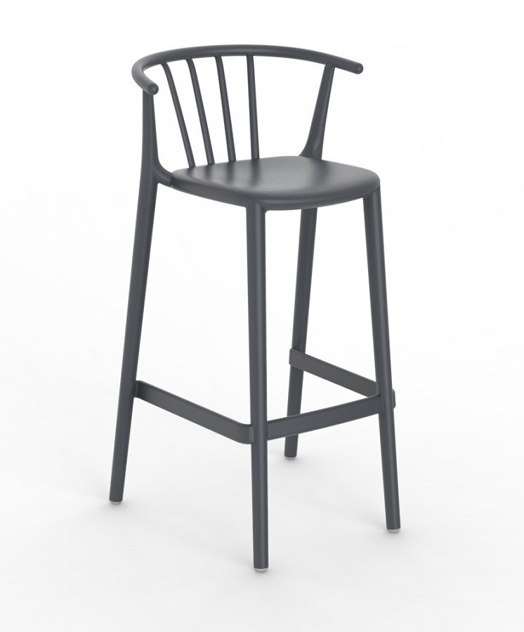Resol Woody Alto - Outdoor Barhocker: Dark Grey