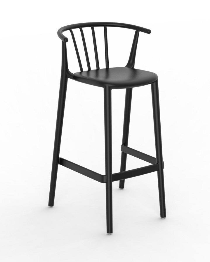 Resol Woody Alto - Outdoor Barhocker: Black