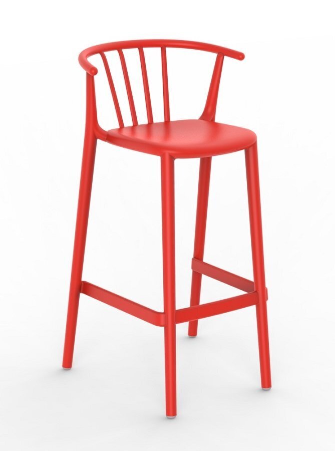 Resol Woody Alto - Outdoor Barhocker: Red