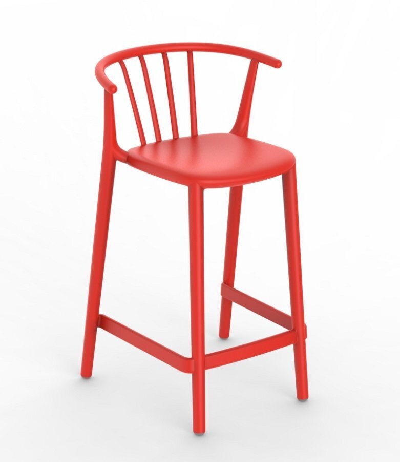 Resol Woody Medio - Outdoor Barhocker: Red