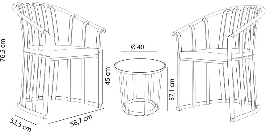 Resol Set Raff mit Kissen - Gartenmöbel-Set