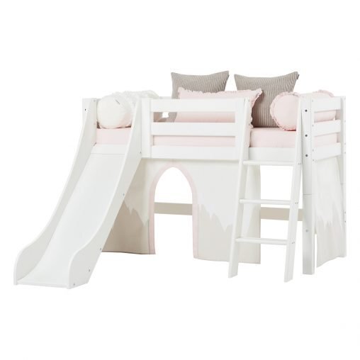 Hoppekids PREMIUM Halbhoghes Bettten mit Rutsche und Leiter
