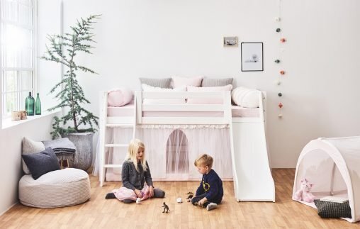 Hoppekids PREMIUM Halbhoghes Bettten mit Rutsche und Leiter