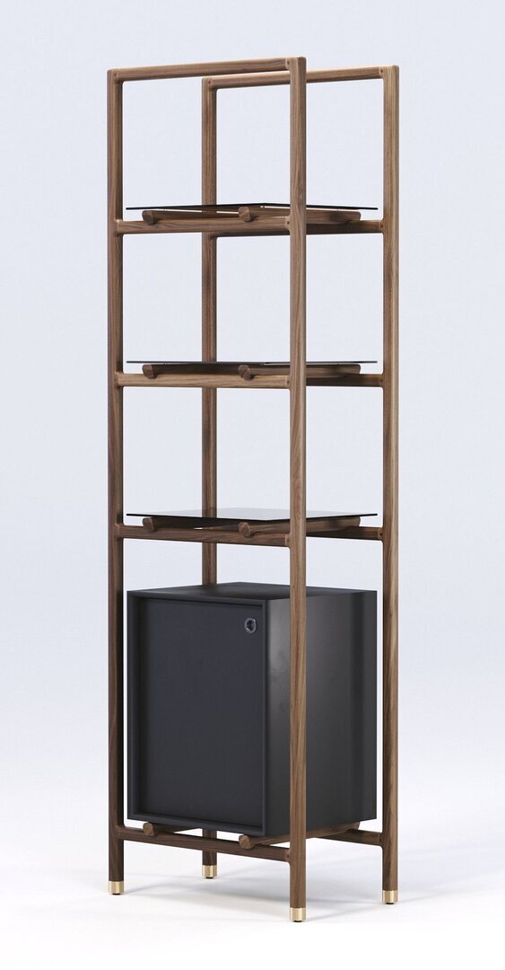 Wewood Float-Bücherregal-Walnut / Cabinet Small-B48.65 x H67.65 x T44