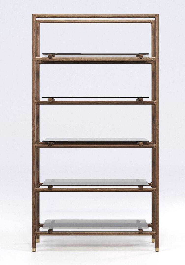 Wewood Float-Bücherregal-Walnut Big-B116 x H217 x T44
